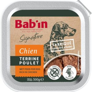 Bab'in Terrine Chien Adulte Poulet 1X300G